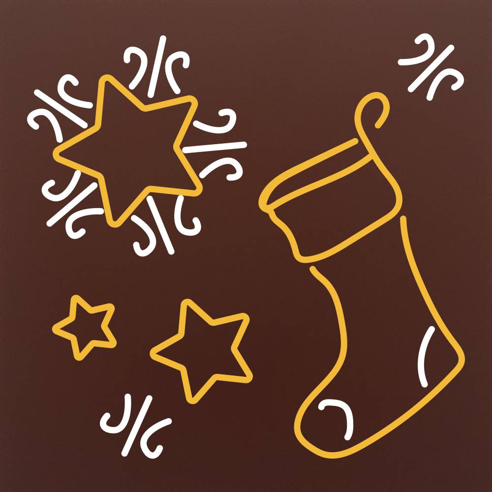 Festive chocolate sock