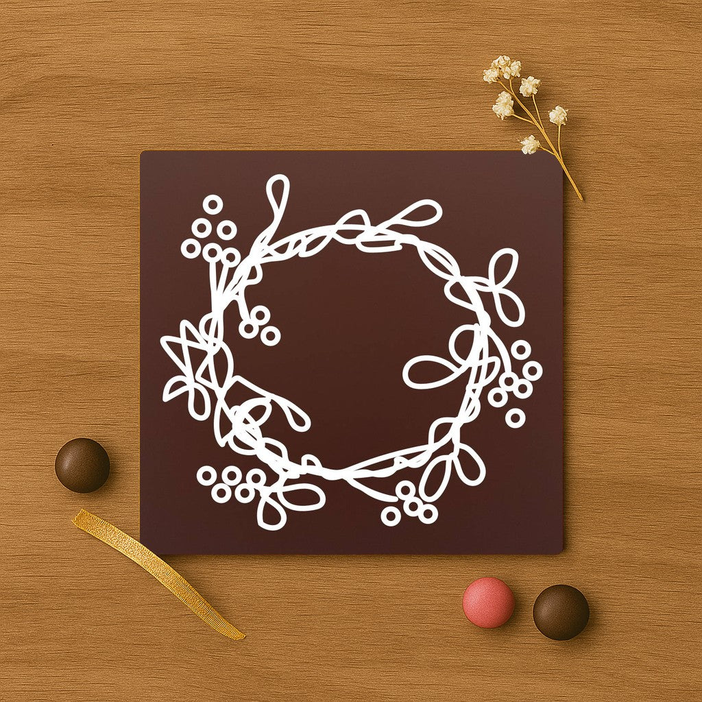 Decoratiune doodle coronita cu flori in ciocolata