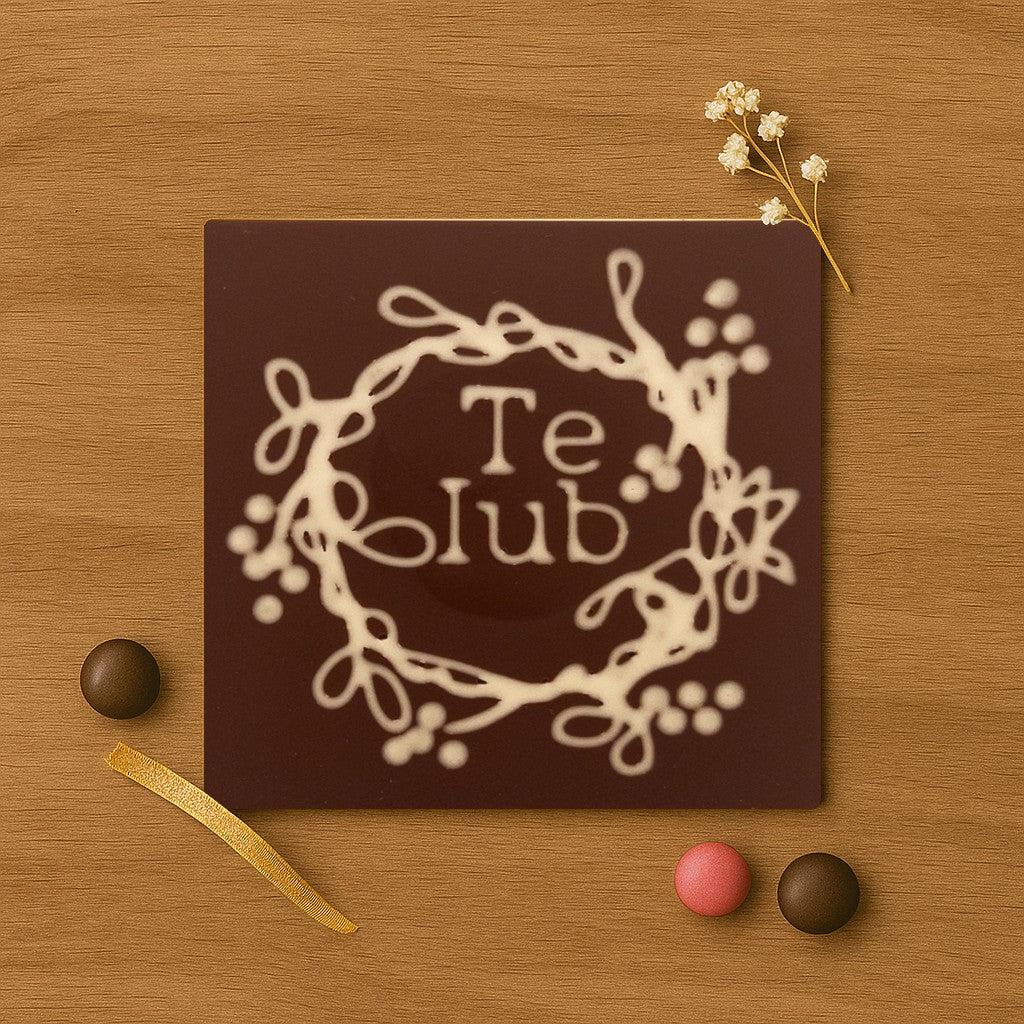 Decoratiune doodle cu flori. Te Iub
