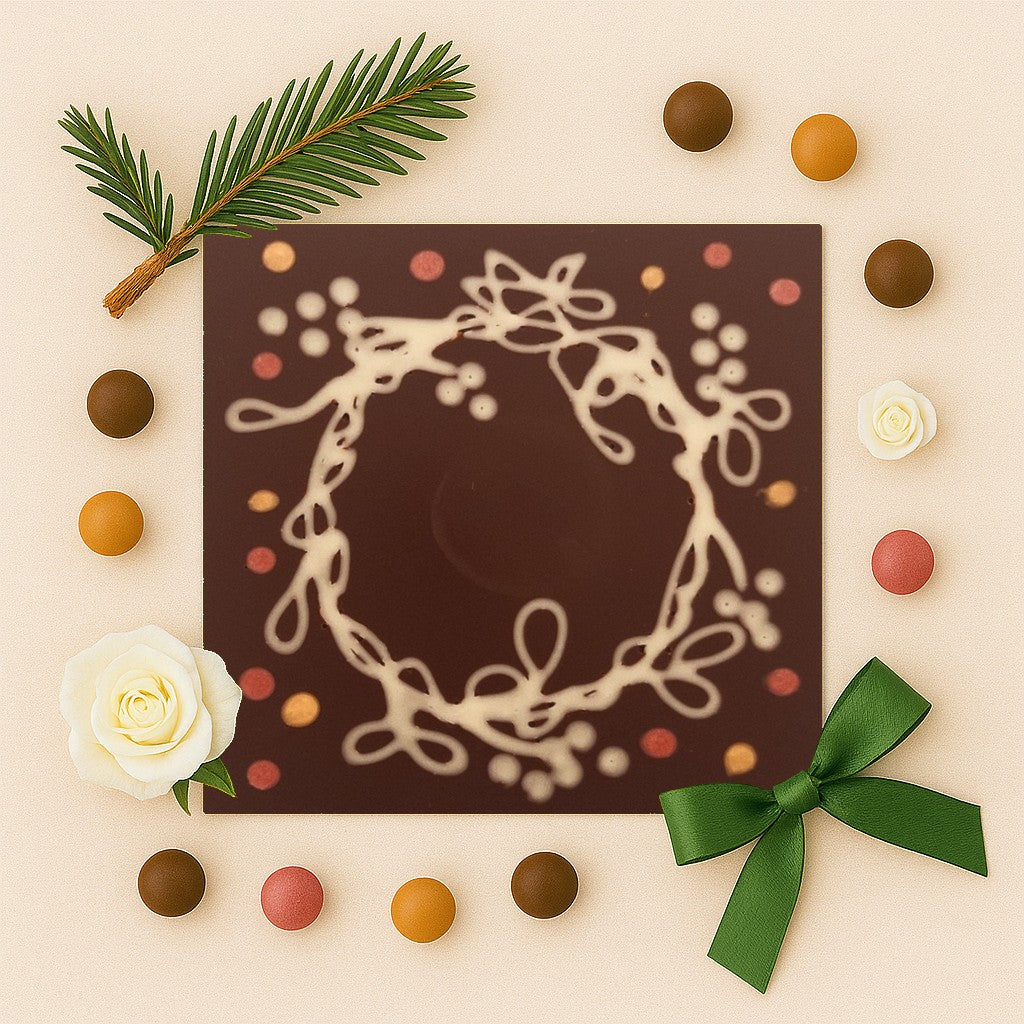 Decoratiune doodle coronita cu flori in ciocolata