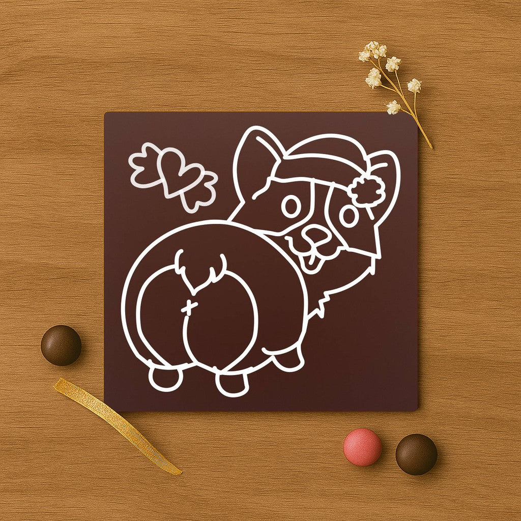 Un Corgi amuzant in ciocolata