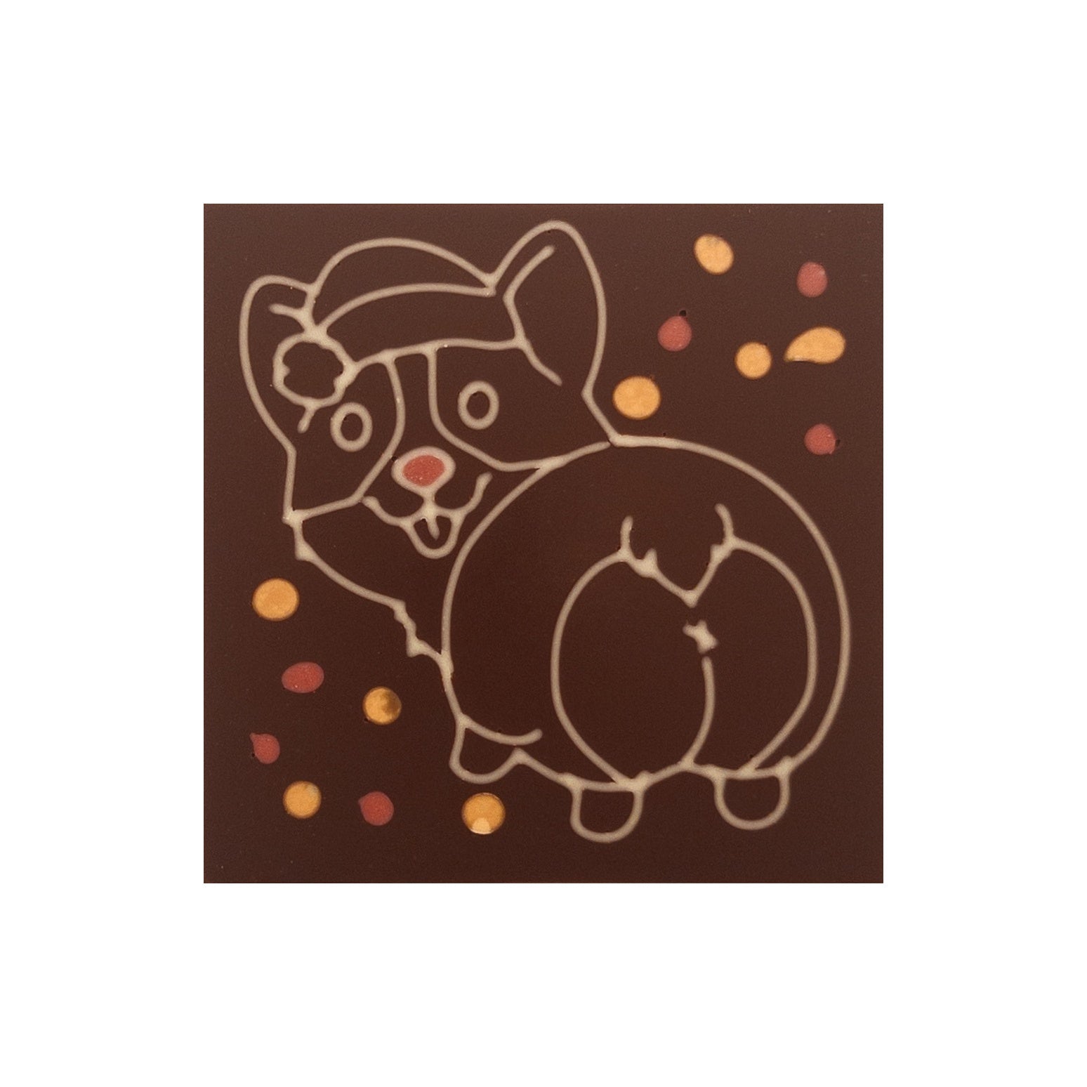Un Corgi amuzant in ciocolata