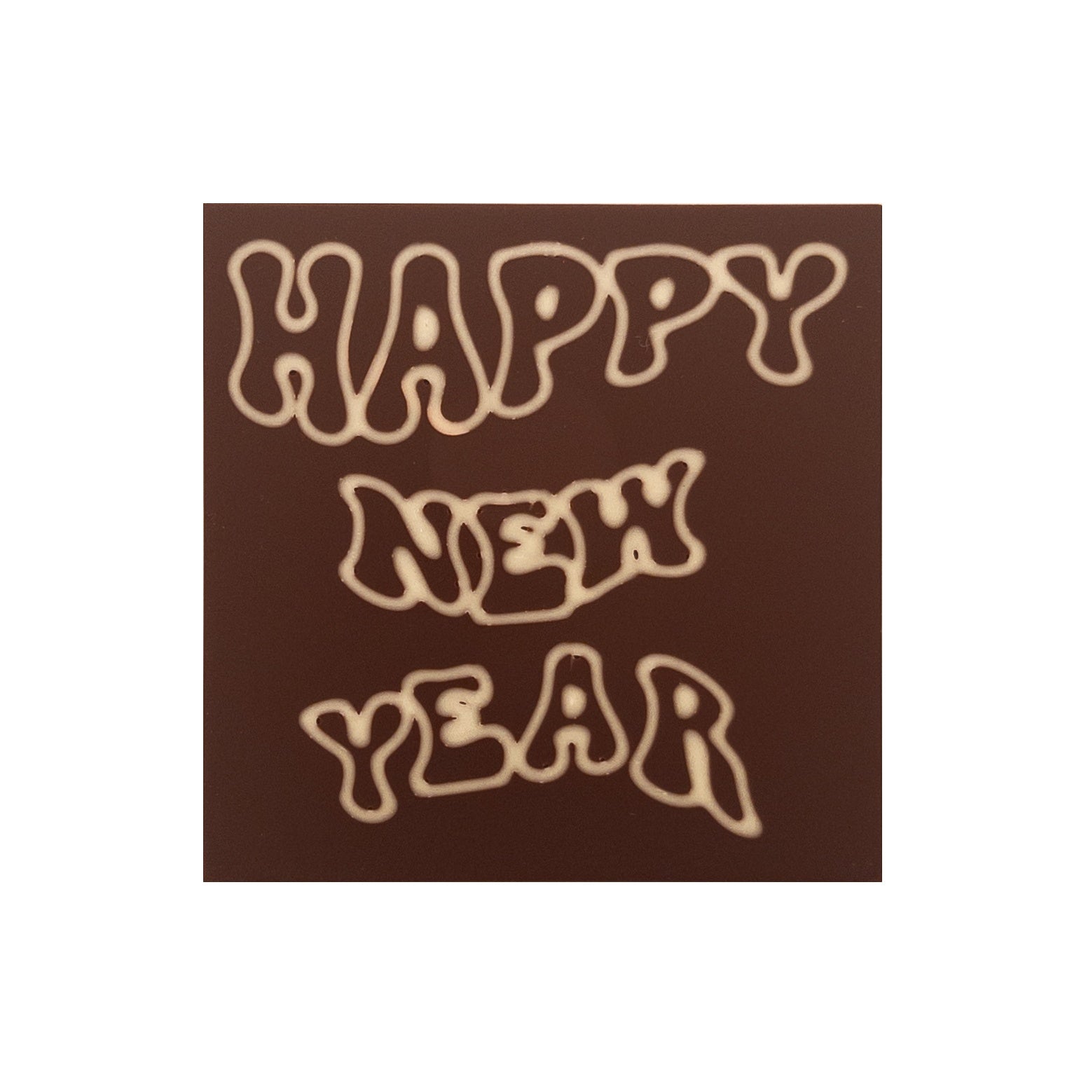 Happy New Year scris in ciocolata