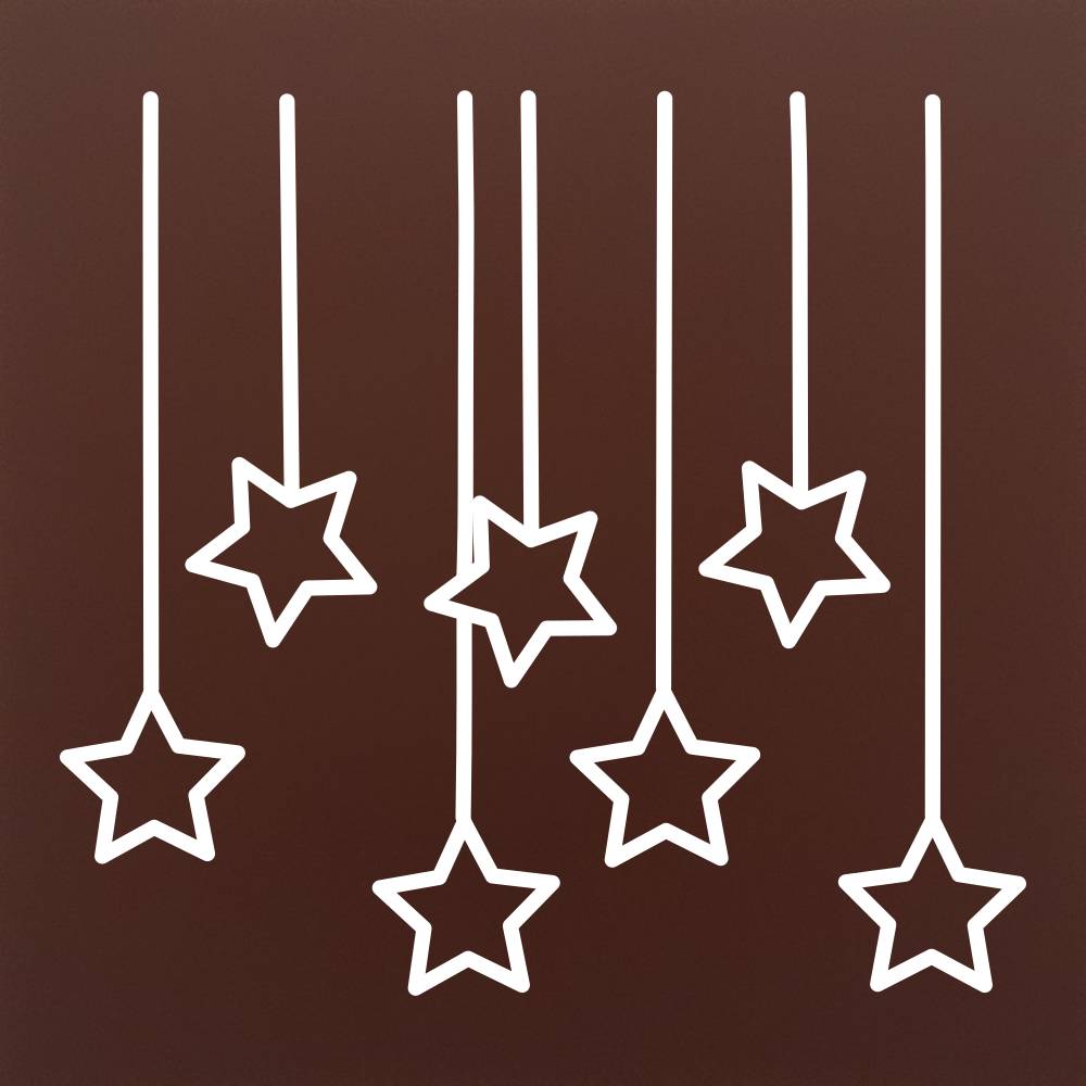 Colorful lucky stars in chocolate