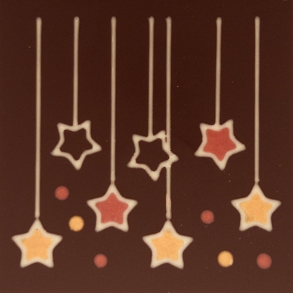 Colorful lucky stars in chocolate