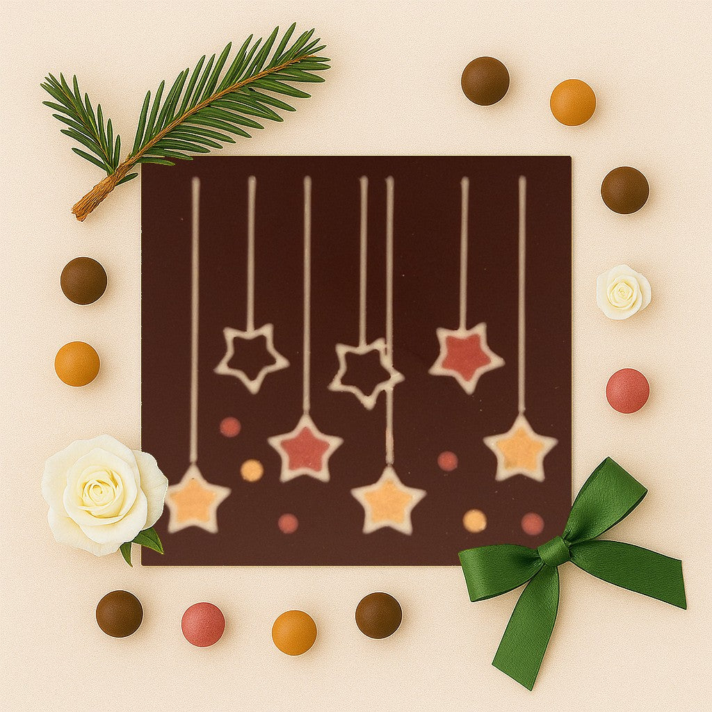 Colorful lucky stars in chocolate