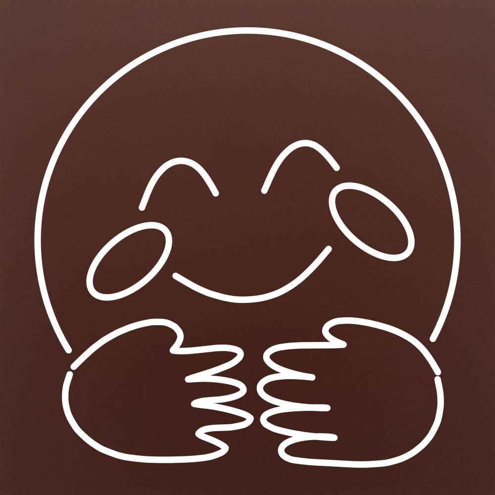 Tableta din ciocolata – Emoticon imbratisare – model alb pe ciocolata