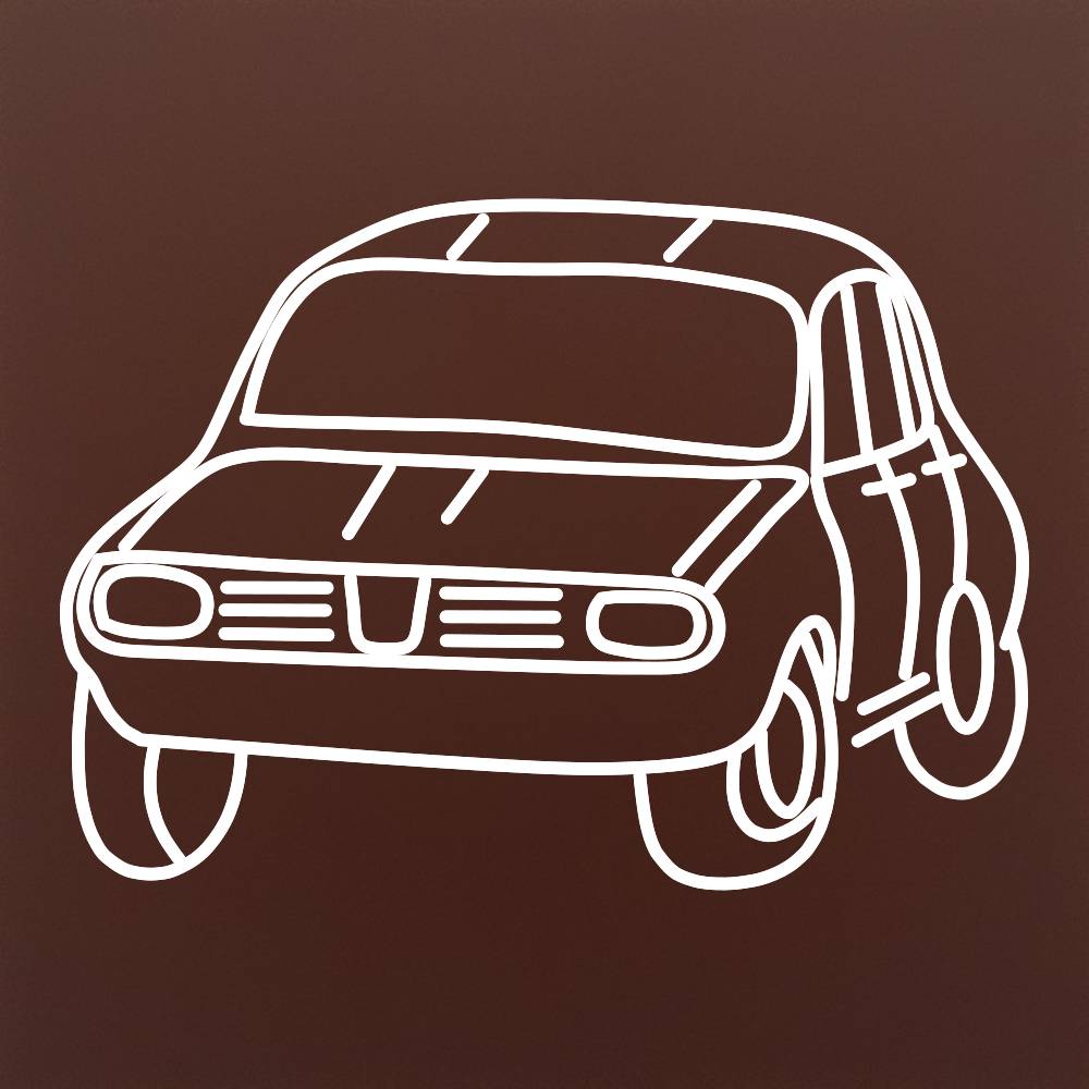 Tableta din ciocolata – Dacia 1300 – clasic auto romanesc – model alb pe ciocolata