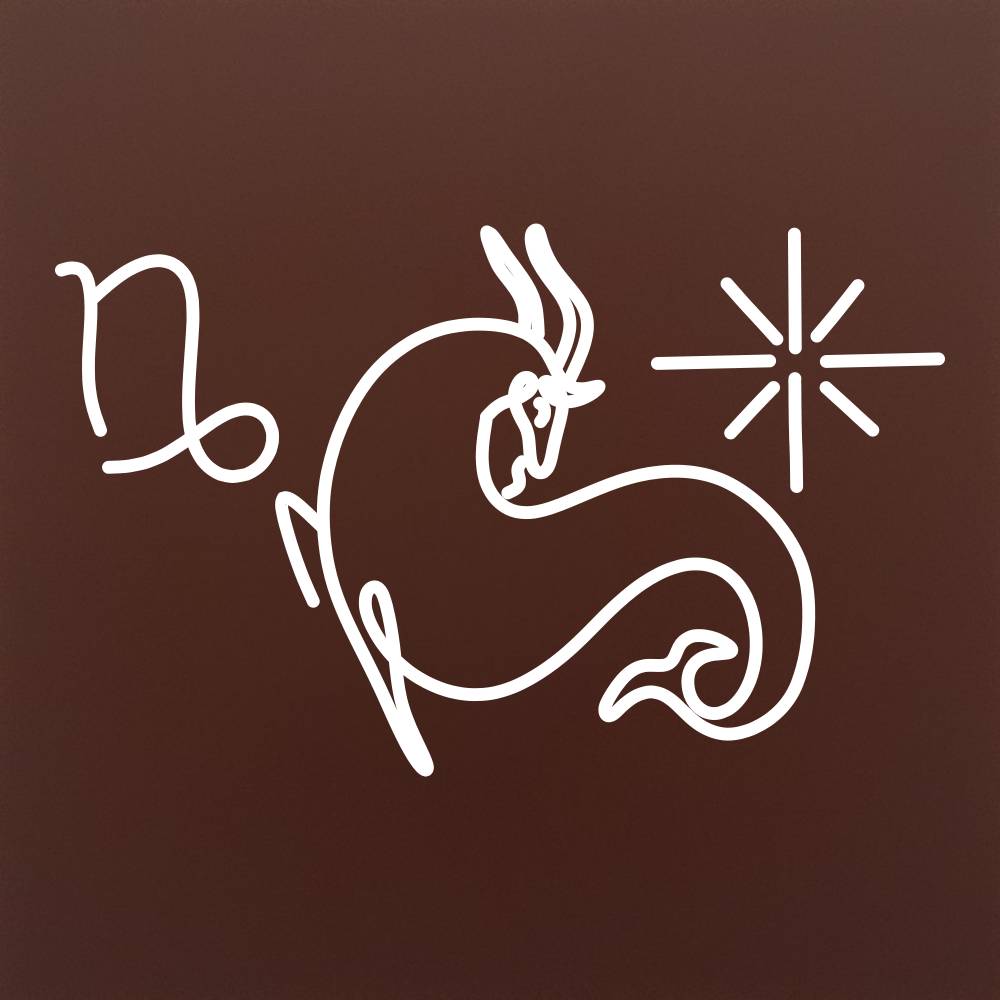 Tableta din ciocolata - Capricorn capra de mare - model linework