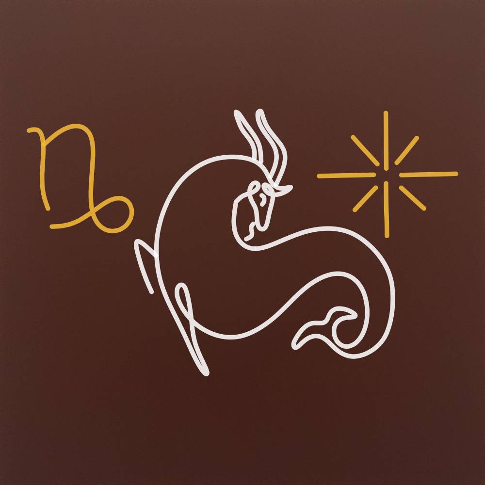 Tableta din ciocolata - Capricorn capra de mare - model linework