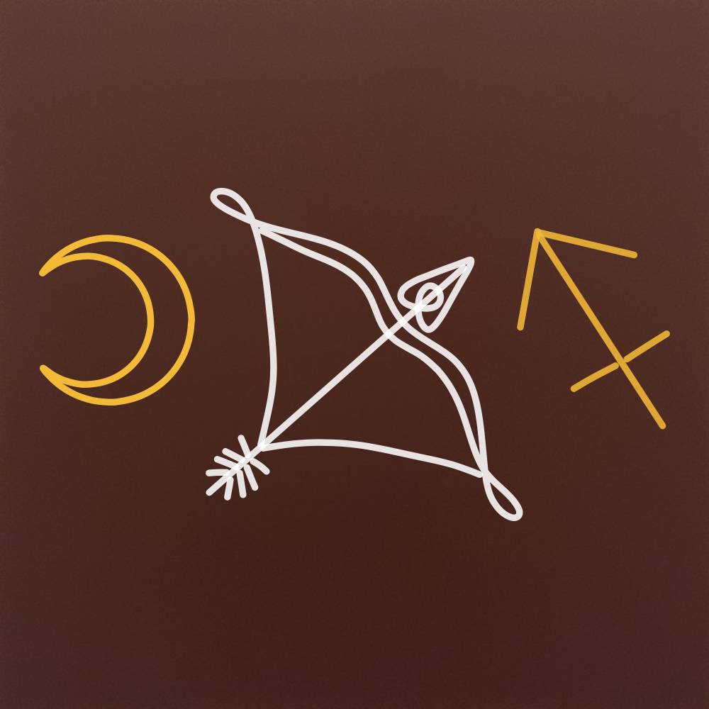 Tableta din ciocolata - Sagetator arc si stea - model linework