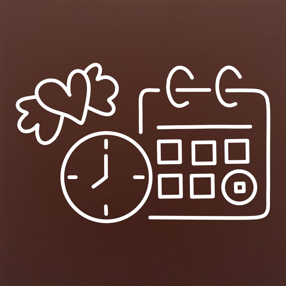 Calendar and flying heart in ciocolata