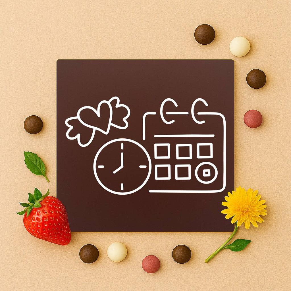 Calendar and flying heart in ciocolata