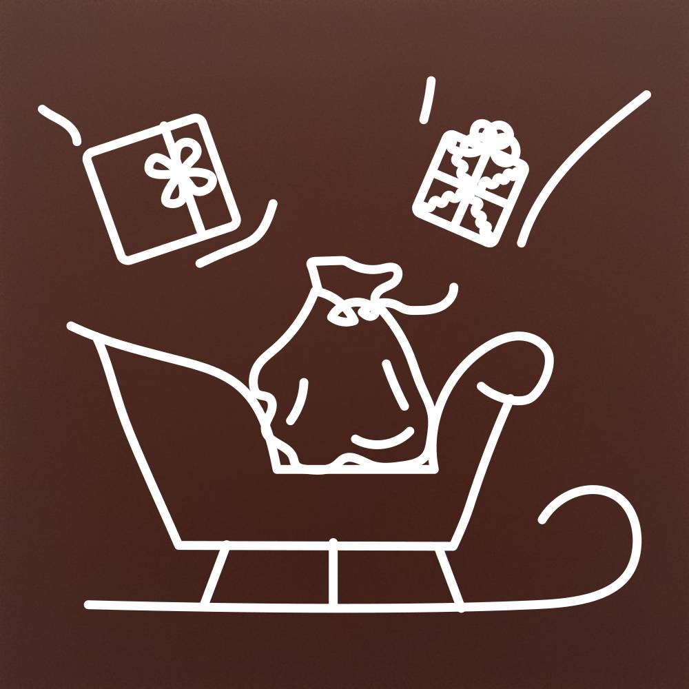 Sanie. Sania lui Mos Craciun in ciocolata