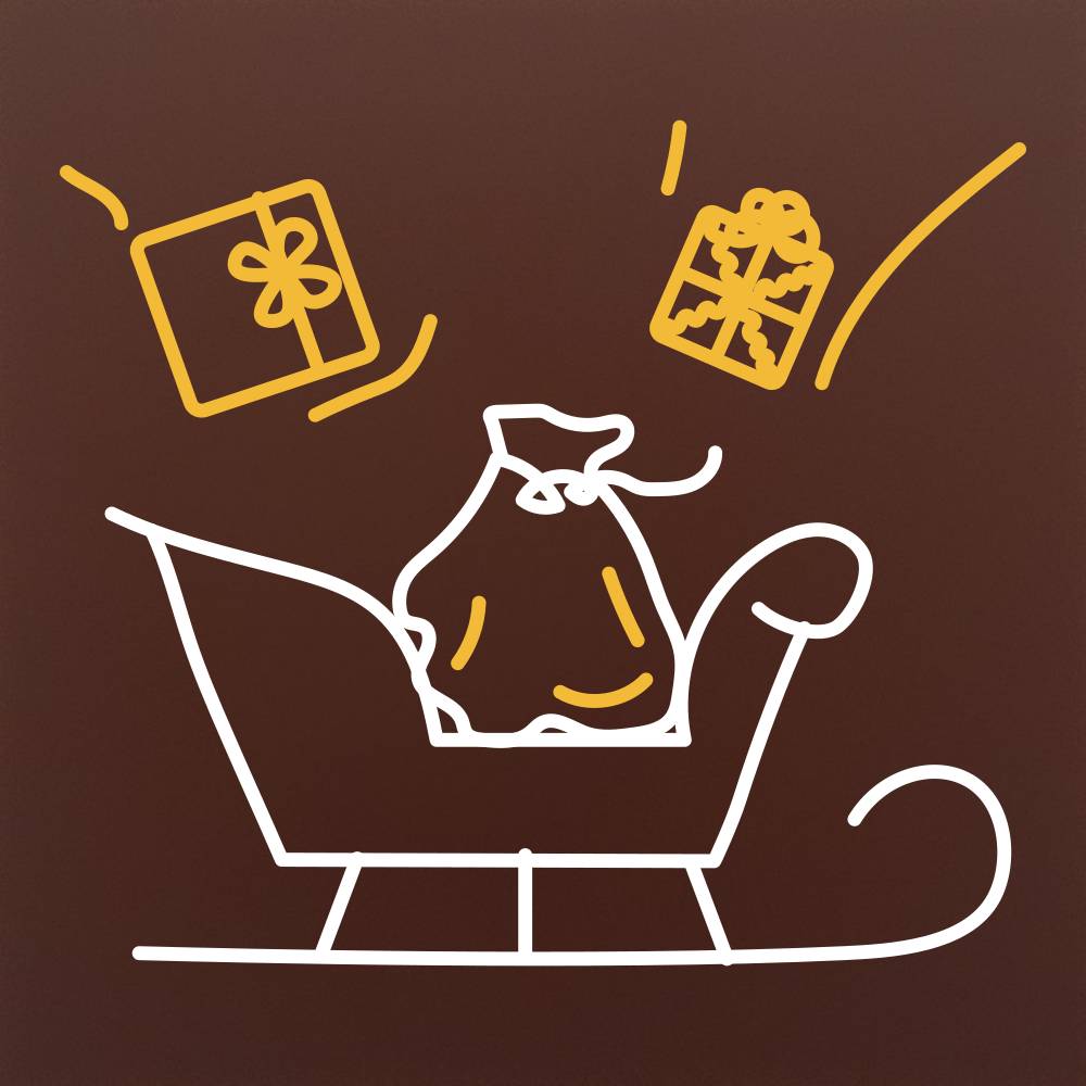 Sanie. Sania lui Mos Craciun in ciocolata