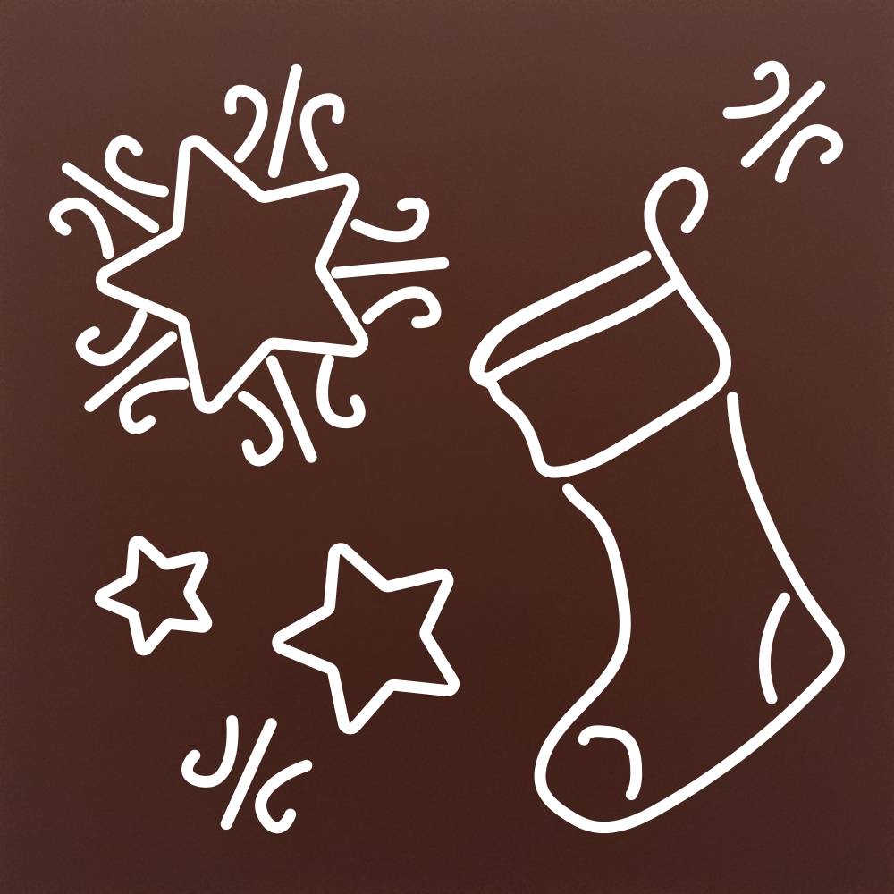 Festive chocolate sock