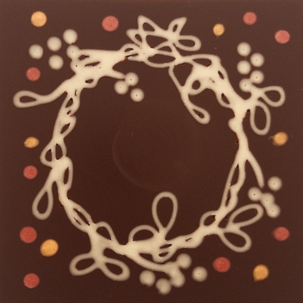 Doodle decoration with chocolate flowers