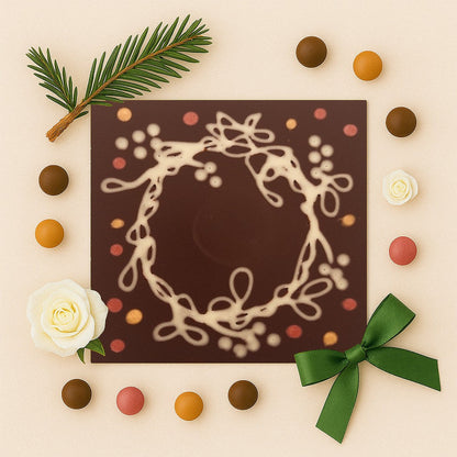 Decoratiune doodle coronita cu flori in ciocolata