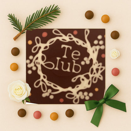 Decoratiune doodle cu flori. Te Iub