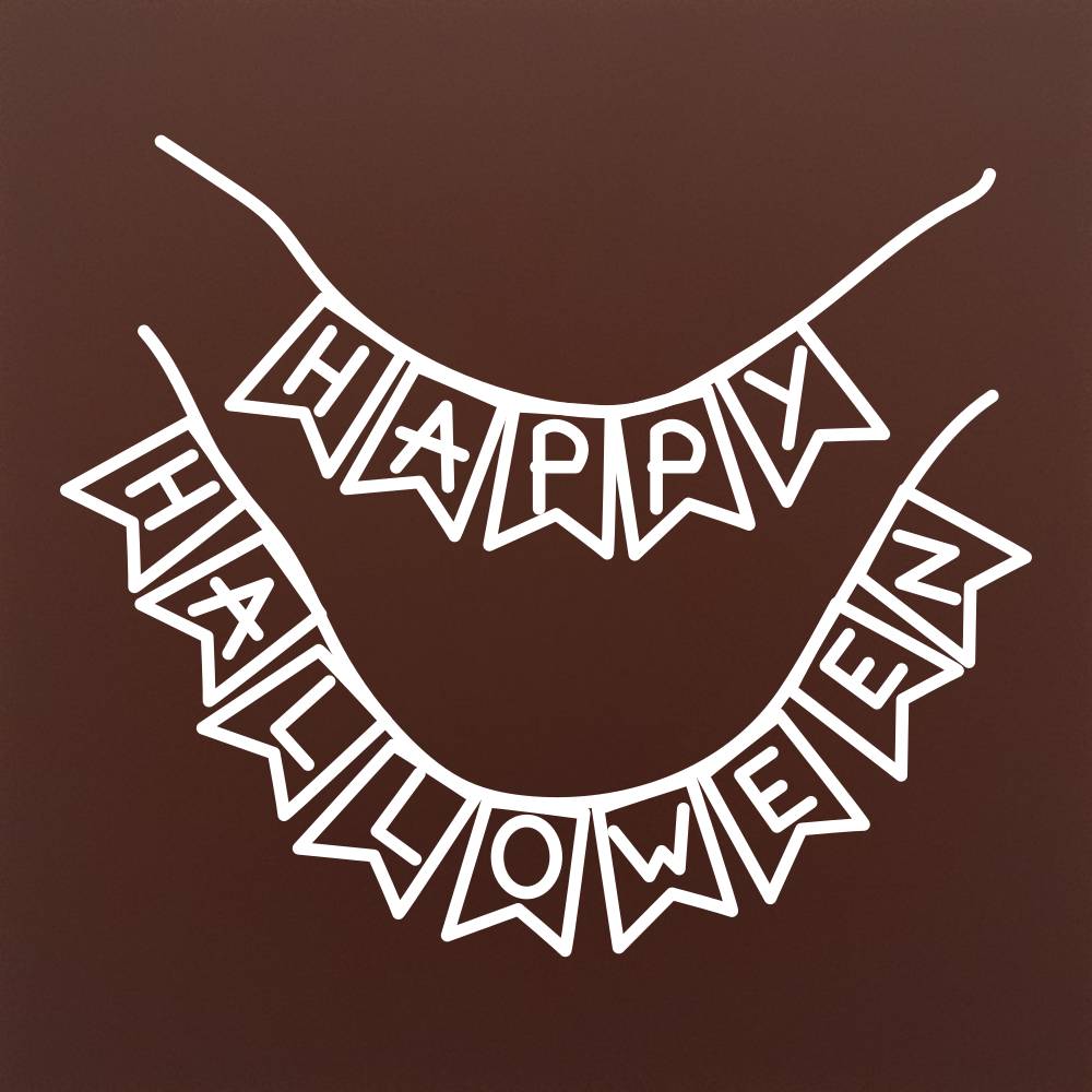 Tableta din ciocolata - Banner Happy Halloween (EN) - model linework