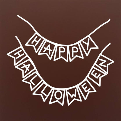 Tableta din ciocolata - Banner Happy Halloween (EN) - model linework