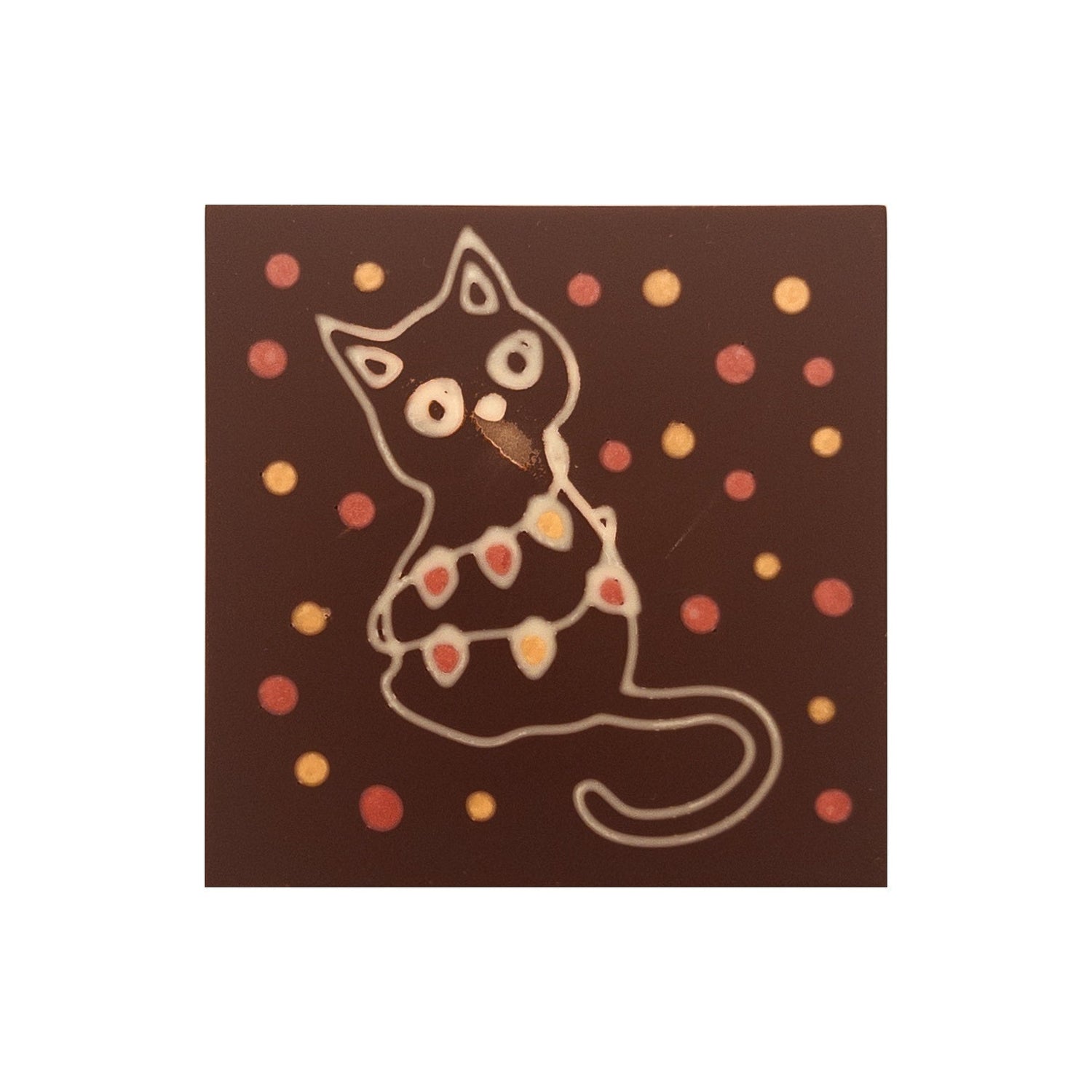 Clumsy cat in chocolate