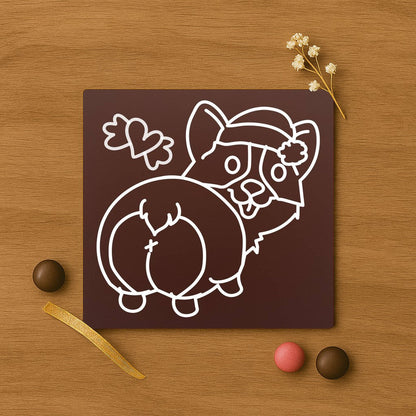Un Corgi amuzant in ciocolata