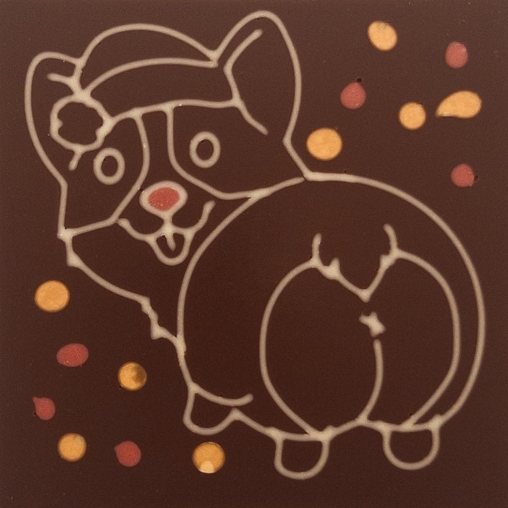 Un Corgi amuzant in ciocolata