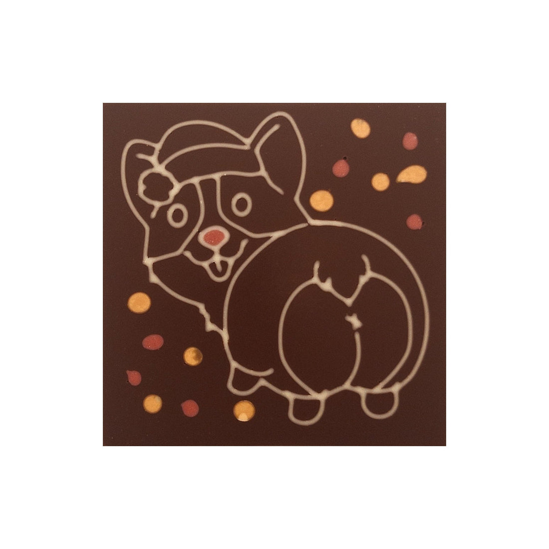 Un Corgi amuzant in ciocolata