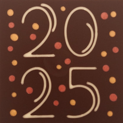 2025 decoration in chocolate