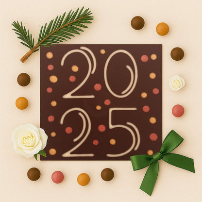 2025 decoration in chocolate