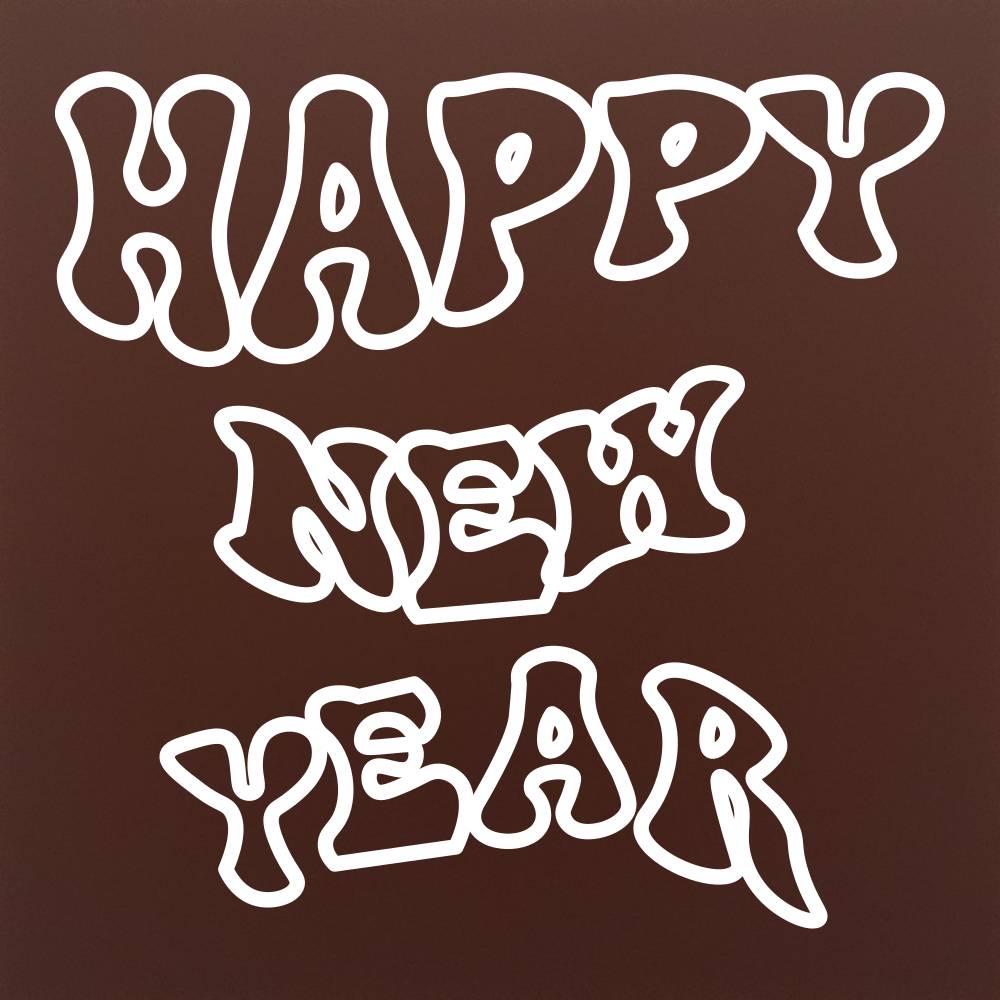 Happy New Year scris in ciocolata