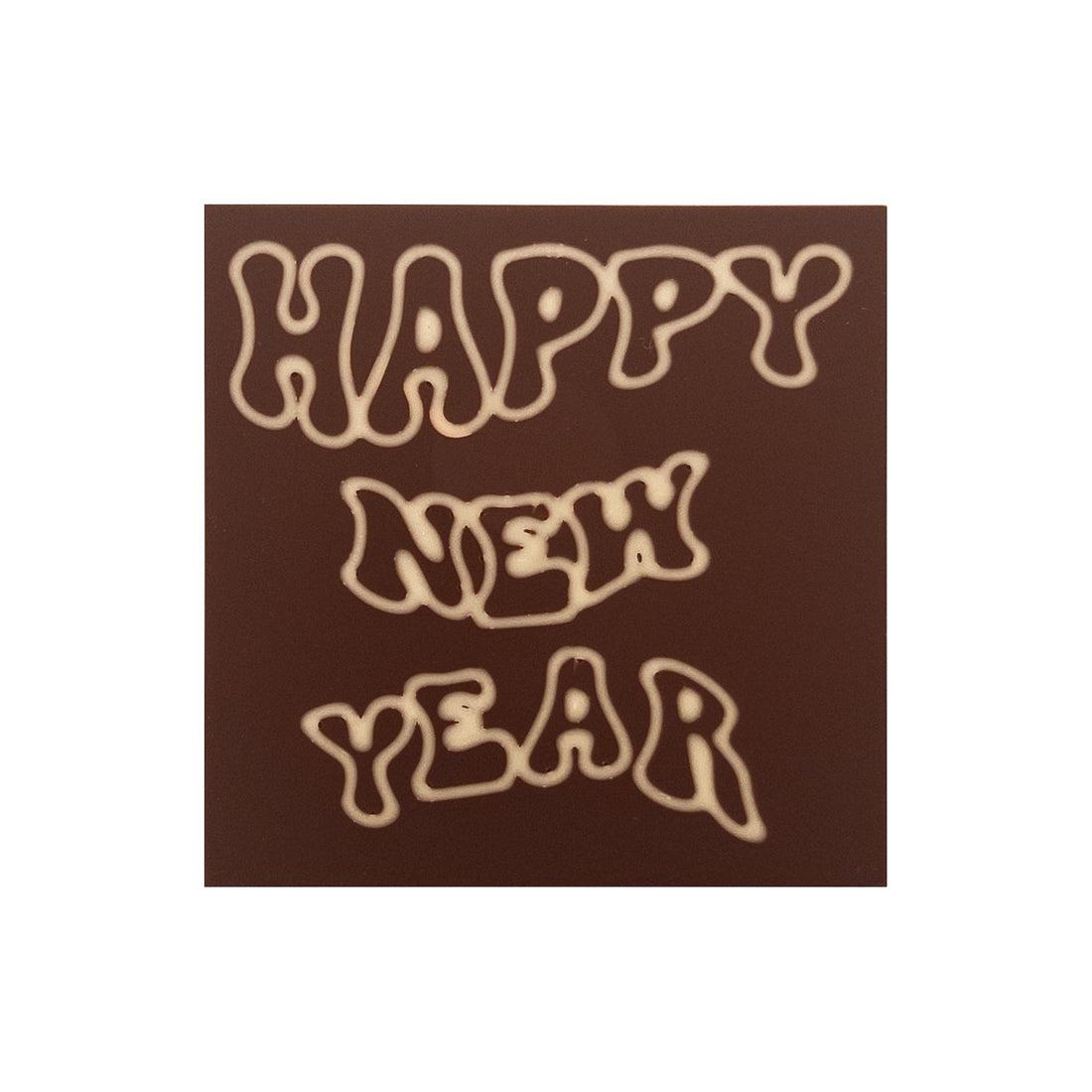 Happy New Year scris in ciocolata