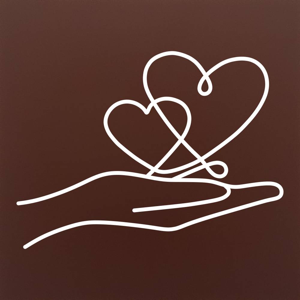 Tableta din ciocolata – Hand Holding Hearts – cadou pentru cupluri – model alb pe ciocolata