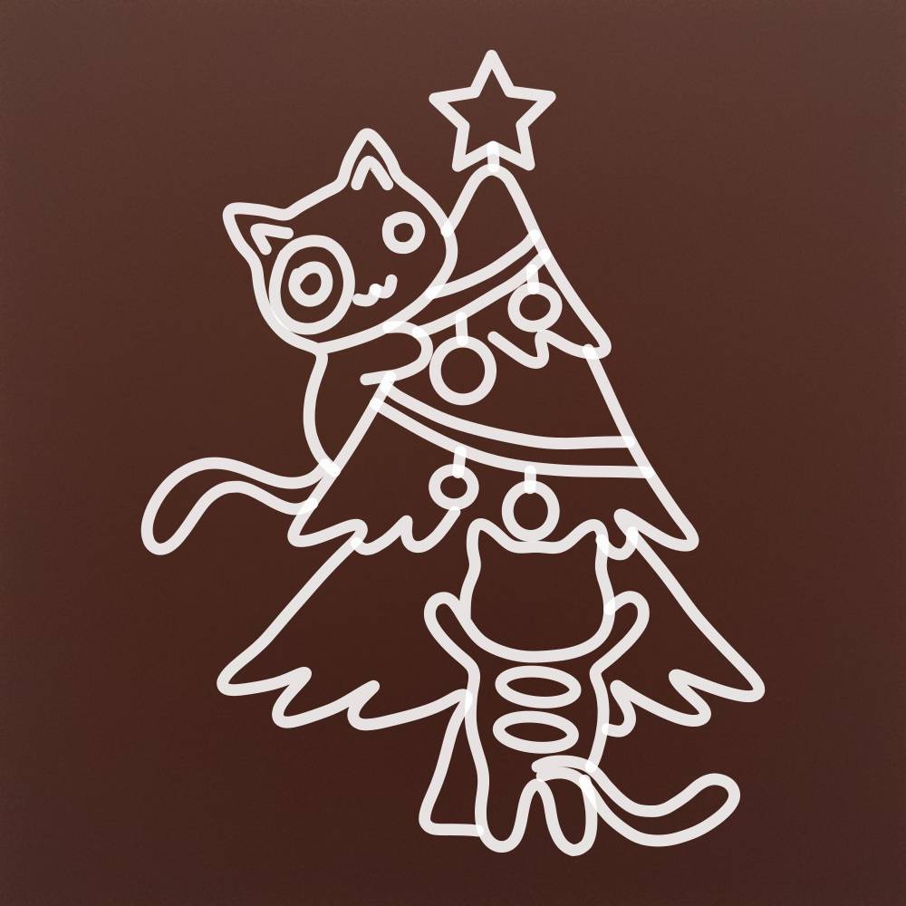 Chocolate Cats in the Christmas Tree Design