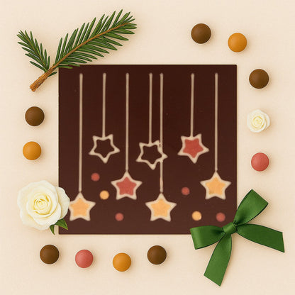Colorful lucky stars in chocolate
