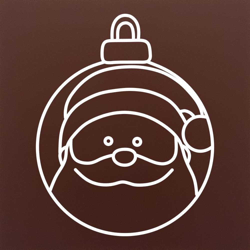 Santa Claus in a premium chocolate Christmas bauble