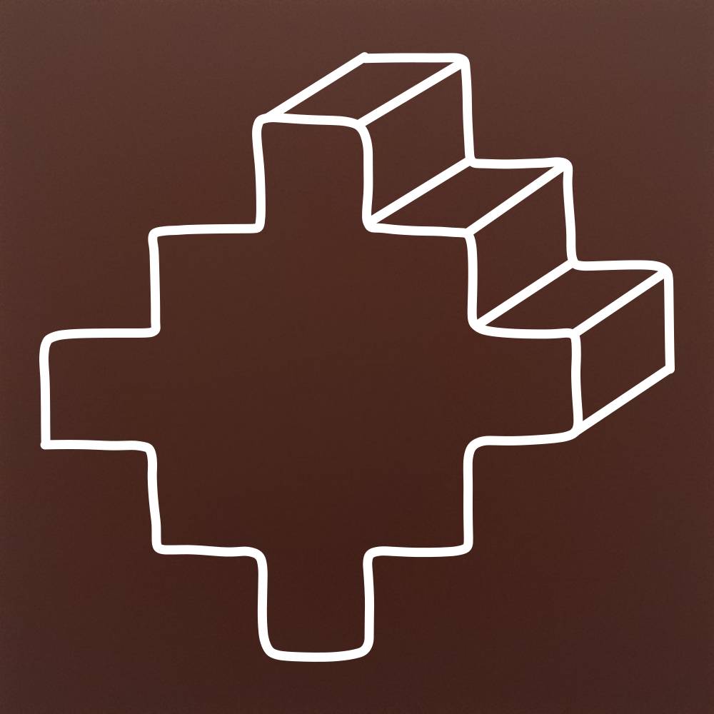 Tableta din ciocolata – Bloc Tetris izometric – model alb pe ciocolata