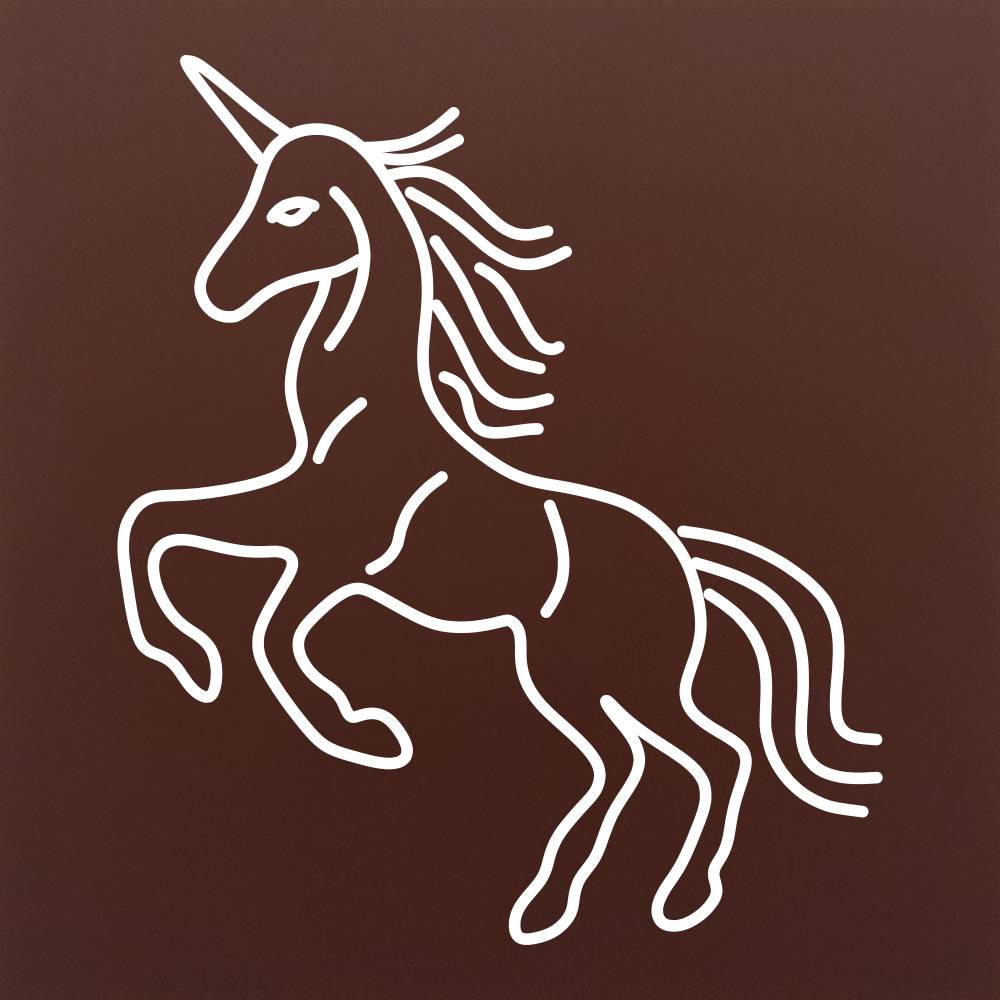 Tableta din ciocolata – Unicorn alergand – model alb pe ciocolata