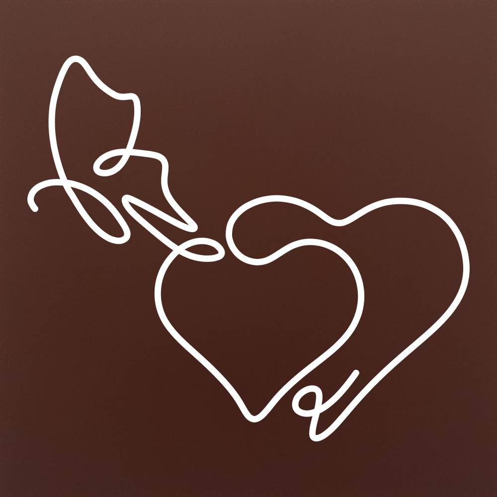 Tableta din ciocolata – Hand with Heart &amp; Leaf – cadou pentru cupluri – model alb pe ciocolata