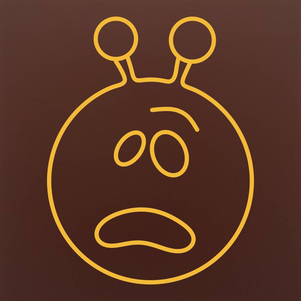 Tableta din ciocolata – Emoticon ingrijorat (antene) – model Multicolor pe ciocolata