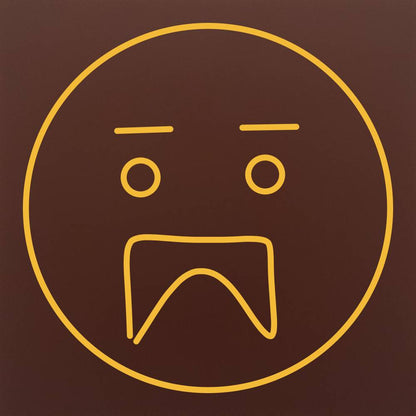 Tableta din ciocolata – Emoticon plangacios cu mustata – model Multicolor pe ciocolata