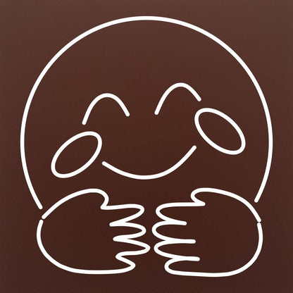 Tableta din ciocolata – Emoticon imbratisare – model alb pe ciocolata