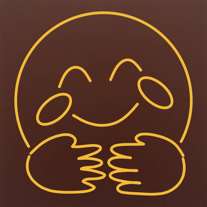 Tableta din ciocolata – Emoticon imbratisare – model Multicolor pe ciocolata