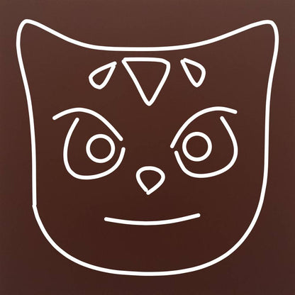 Tableta din ciocolata – Emoticon fata de pisica – model alb pe ciocolata