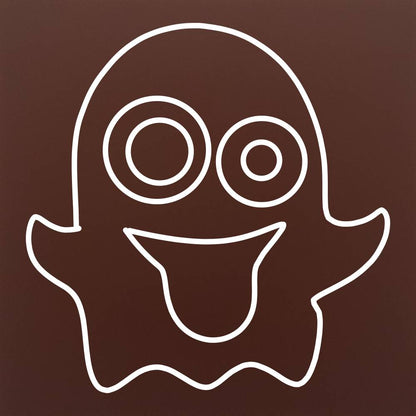Tableta din ciocolata – Emoticon fantoma – model alb pe ciocolata