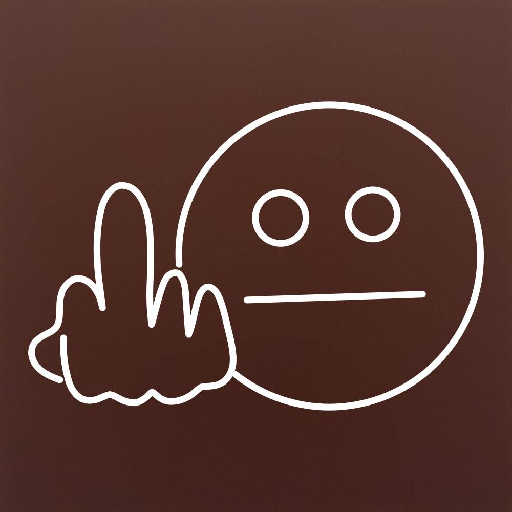Tableta din ciocolata – Emoticon gest ofensator – model alb pe ciocolata