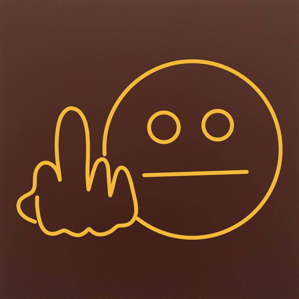 Tableta din ciocolata – Emoticon gest ofensator – model Multicolor pe ciocolata