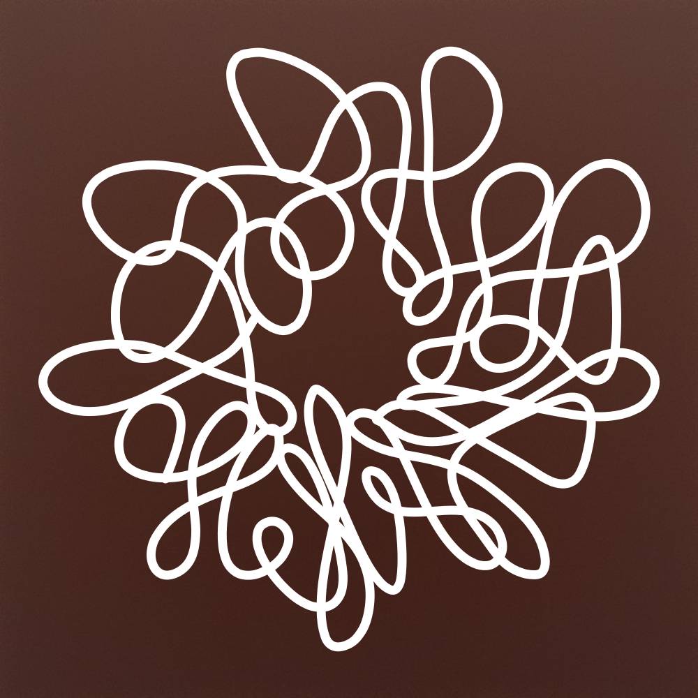 Tableta din ciocolata – Doodle cu bucle – simplu – model alb pe ciocolata