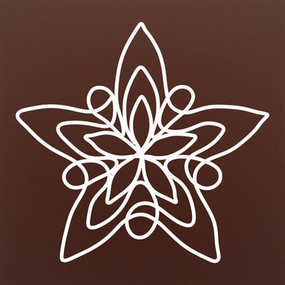 Tableta din ciocolata – Doodle floare geometrica – model alb pe ciocolata